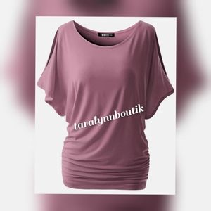 Cold Shoulder Batwing Top